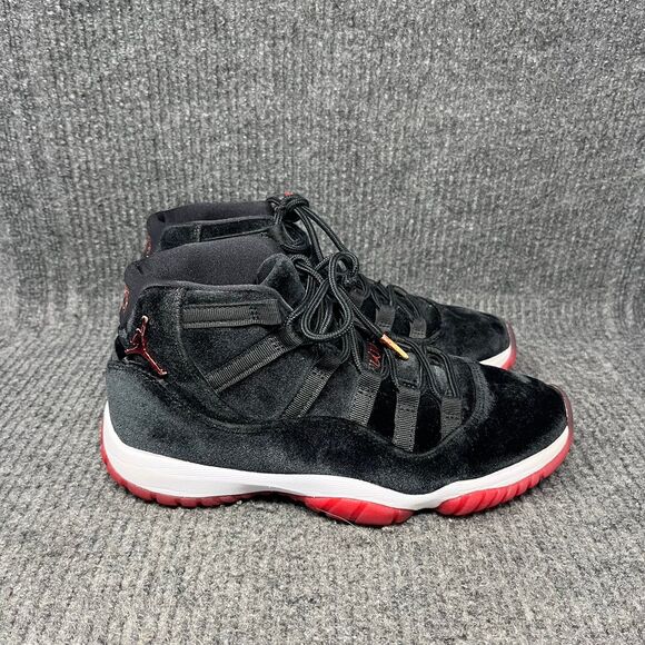 Nike Air Jordan 11 Retro Bred Velvet Black Red Womens Size 8 DB5457-061 - Picture 1 of 10